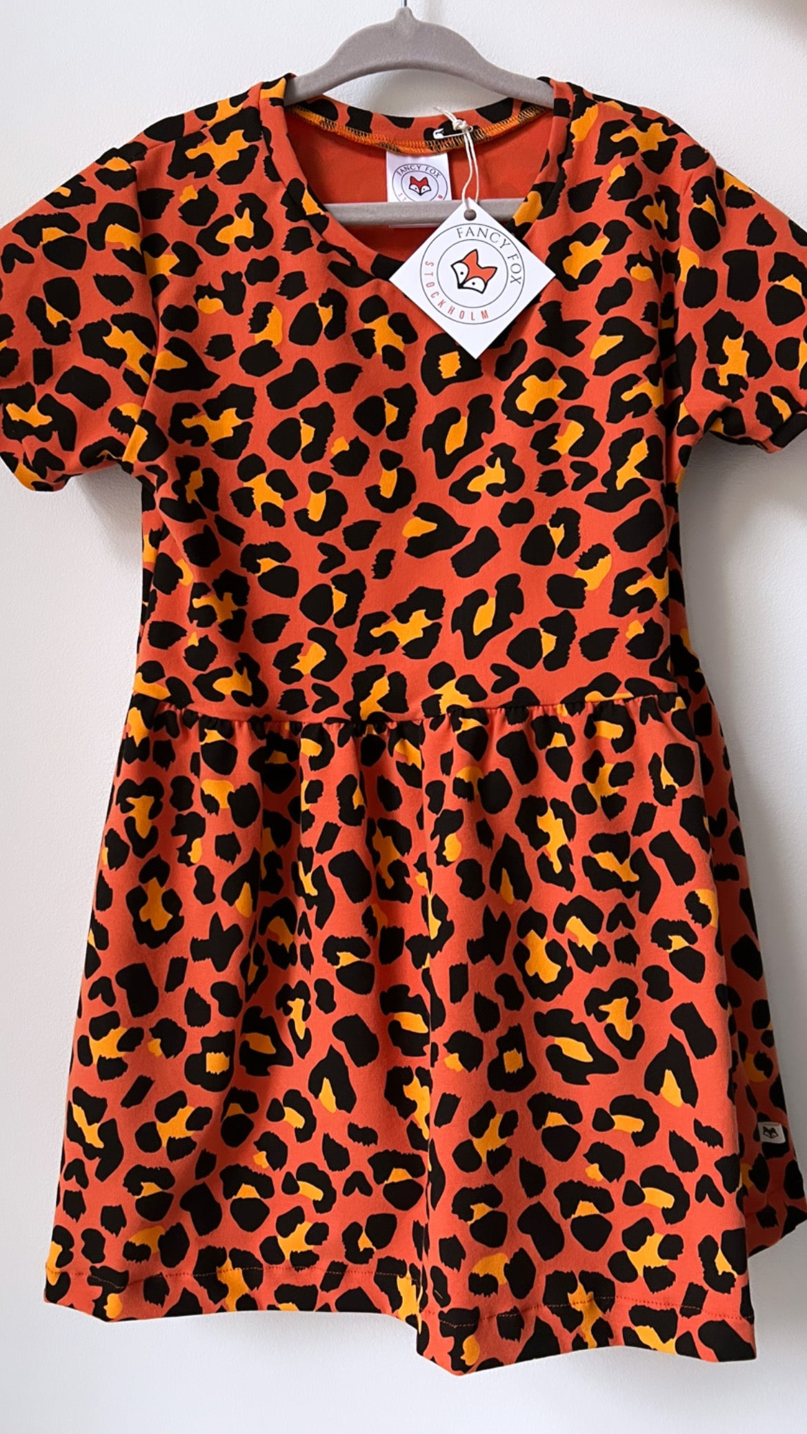 Fiery Cheetah T-shirt Dress