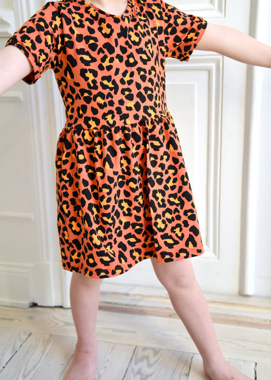 Fiery Cheetah T-shirt Dress
